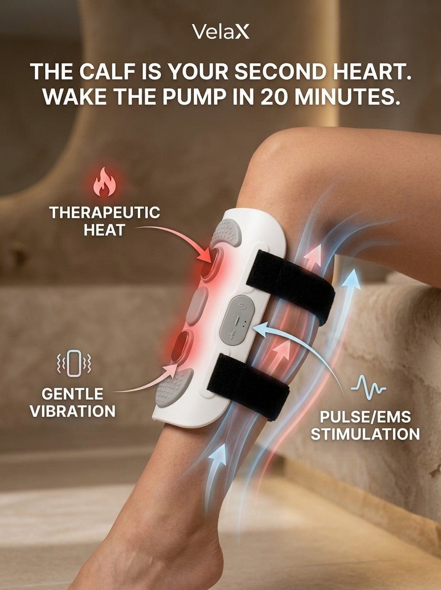 Educational visual explaining the calf pump and lower leg comfort loop
