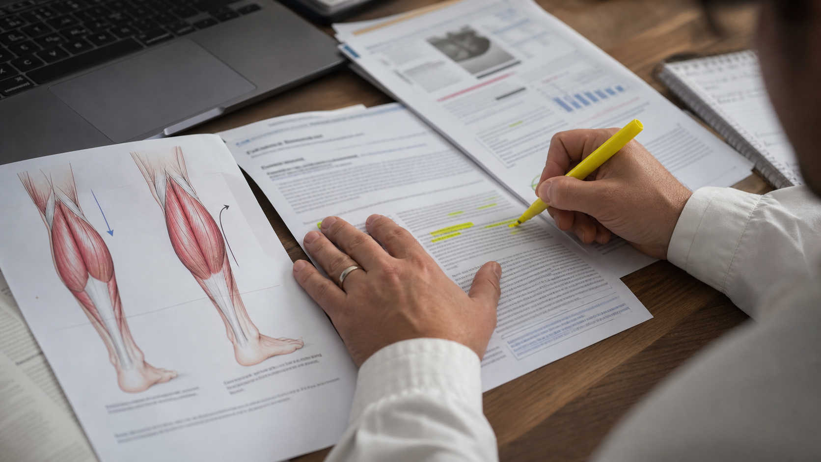 Scientific papers and calf anatomy notes