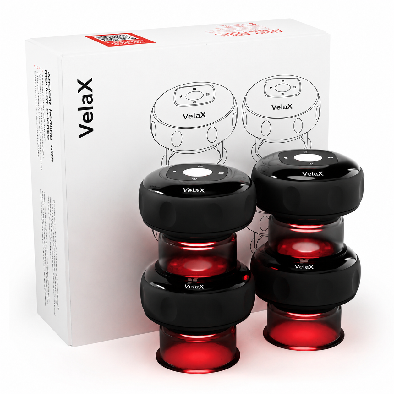 VelaX Smart Cupping Massager four-pack bundle