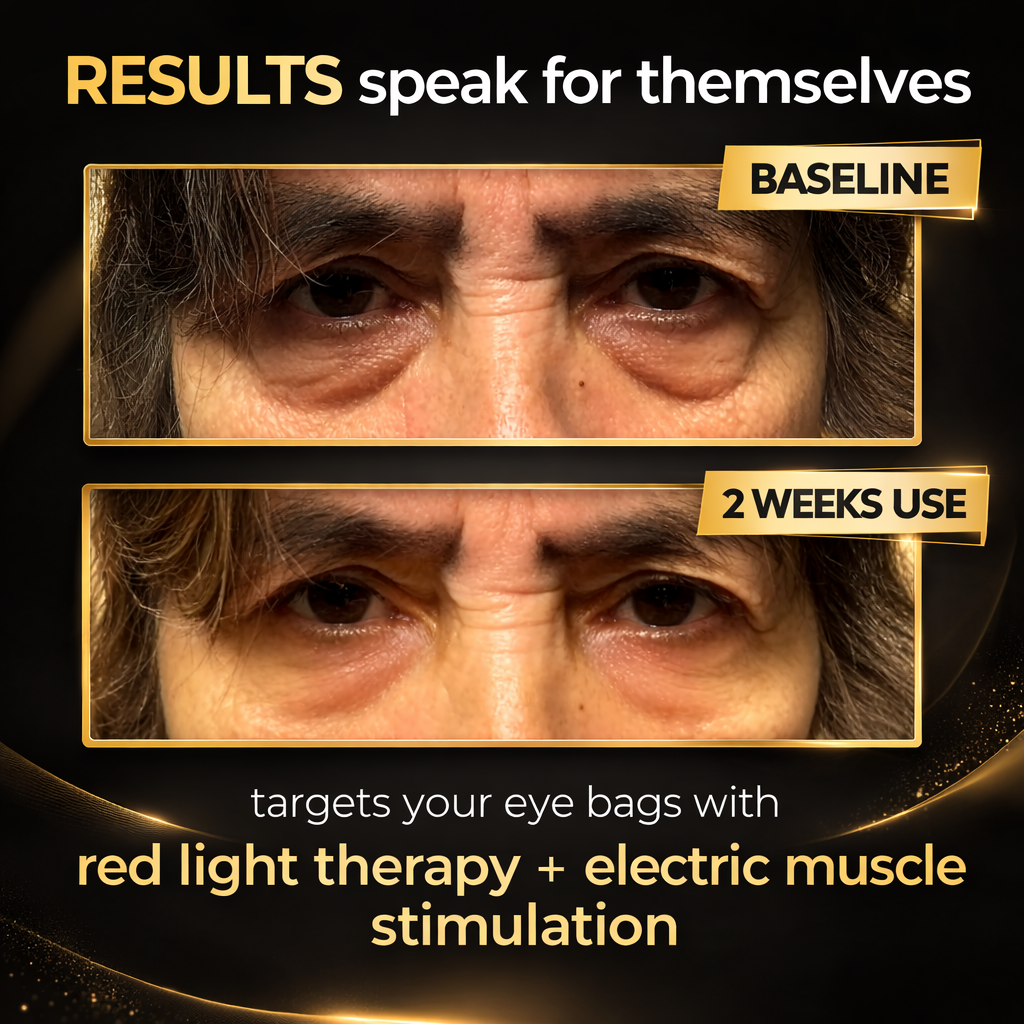Vela X Eye Revive Pro - Eyecare Glasses 2-in-1 Red Light Therapy + EMS for Eye Bags