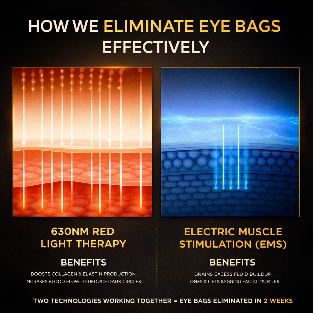 Vela X Eye Revive Pro - Eyecare Glasses 2-in-1 Red Light Therapy + EMS for Eye Bags