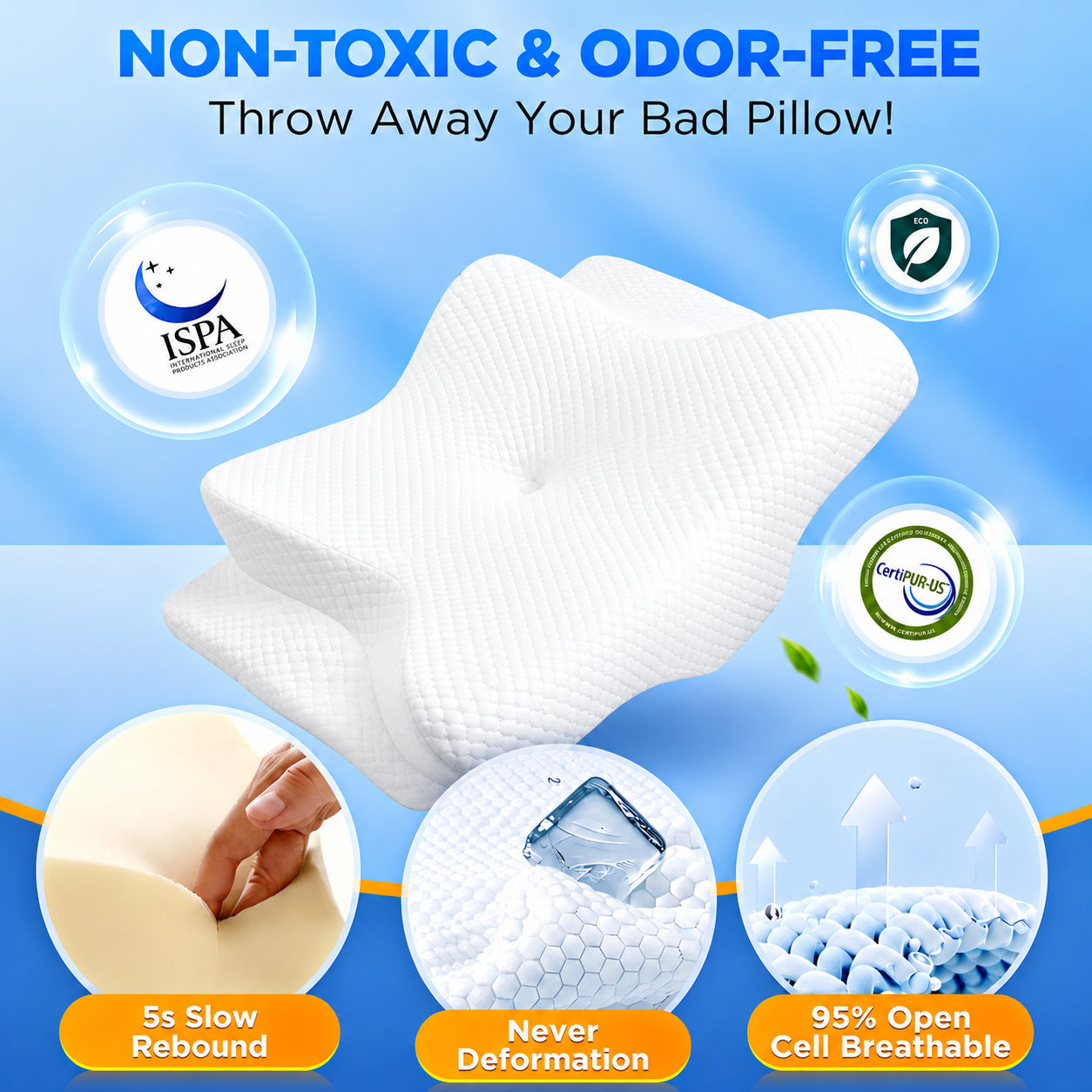 CozyAlign™ Memory Foam Neck Pillow