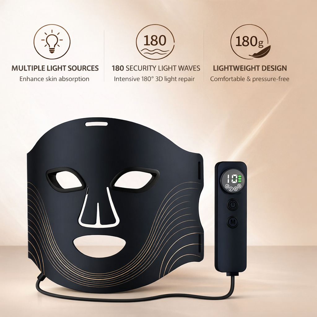 The Vela X Radiance Mask™ – 7 Color Magnetic Infrared LED Light Therapy Face Mask for Anti-Aging & Skin Rejuvenation