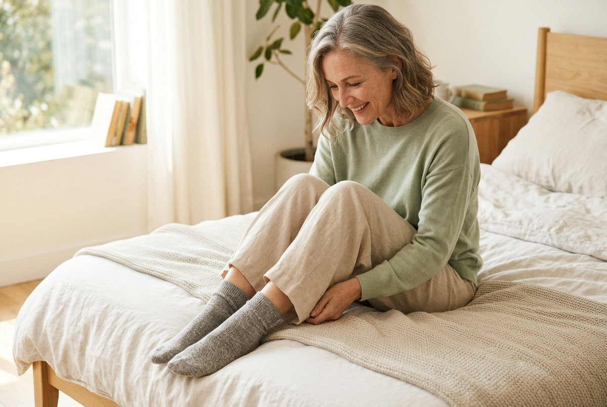 A happy woman with comfortable, light-feeling legs