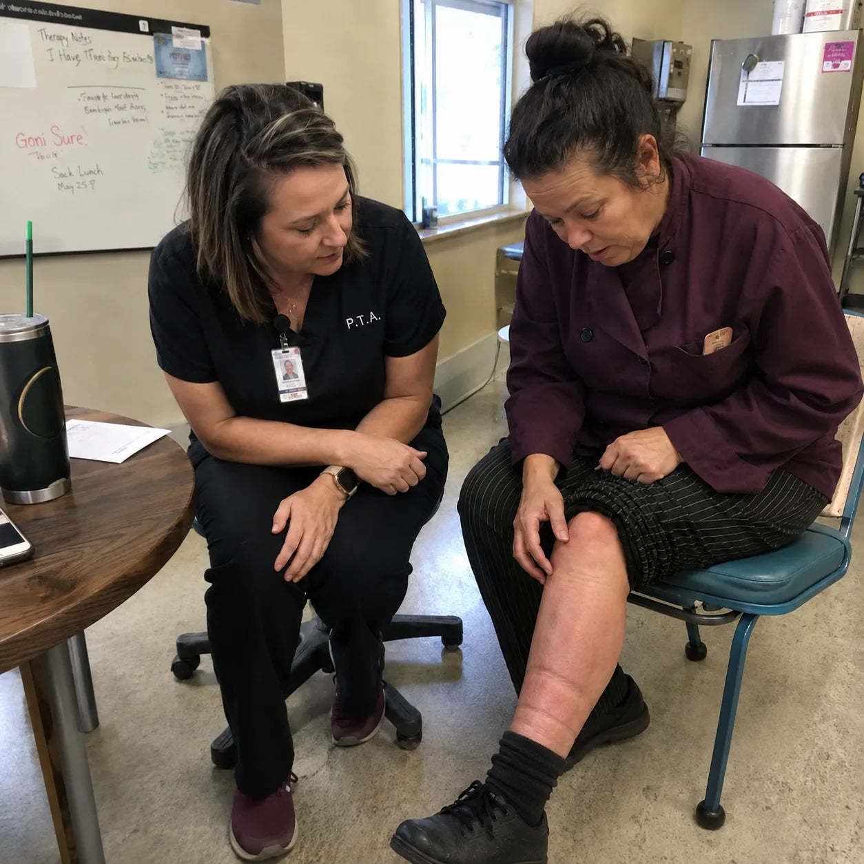 Physical therapist assistant with a stand-all-day worker