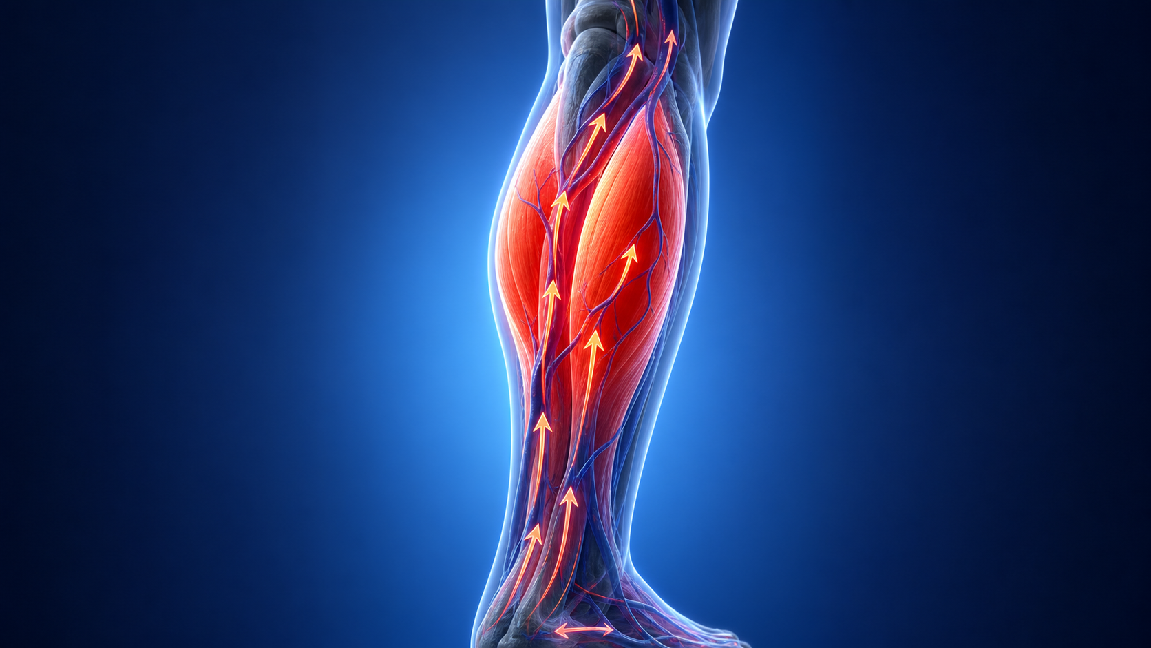 3D calf pump blood flow illustration